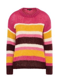 More & More Sweter w kolorze różowo-pomarańczowo-czarnym rozmiar: 36. Czarne swetry oversize More & More, bez wzorów, z wełny, bez ramiączek. Za 118,56 zł.
