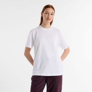 Koszulka damska New Balance WT41501WT – biała. Białe bluzki New Balance, m, bez wzorów, z materiału, eleganckie, bez kołnierzyka, bez ramiączek. Za 169,99 zł.