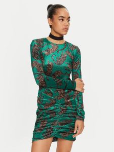 Just Cavalli Sukienka codzienna 77PAO920 Zielony Slim Fit. Zielone sukienki Just Cavalli, na co dzień, bez wzorów, z syntetyku, bez kołnierzyka, bez ramiączek, proste. Za 689,99 zł.