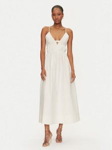 Herskind Sukienka letnia Miranda 5571172 Écru Regular Fit. Sukienki Herskind, na lato, bez wzorów, z bawełny, bez kołnierzyka, bez ramiączek. Za 519,99 zł.