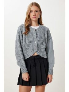 Happiness Istanbul Kardigan w kolorze szarym rozmiar: onesize. Szare kardigany Happiness Istanbul, ze splotem. Za 60,99 zł.