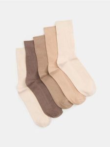 Długie skarpety w prążek 5 pack - wielobarwny. Skarpetki Sinsay, bez wzorów. Za 17,99 zł.