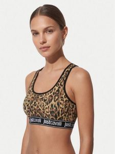 Just Cavalli Biustonosz top 80PAJU02 CJUT3 Beżowy. Brązowe biustonosze Just Cavalli, bez wzorów, z bawełny. Za 227,99 zł.