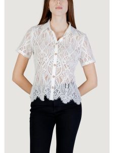 Morgan Koszula 261-DLILA Biały Regular Fit. Białe koszule Morgan, m, bez wzorów, z syntetyku, bez kołnierzyka, bez ramiączek. Za 229,99 zł.