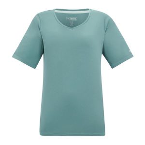 T-shirt Damski W Serek Fingal. Zielone t-shirty Regatta, bez wzorów, bez kołnierzyka, bez ramiączek. Za 76,99 zł.