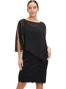 Vera Mont Sukienka w kolorze czarnym rozmiar: 46. Czarne sukienki Vera Mont, bez wzorów, z koronki, bez kołnierzyka, bez ramiączek, midi. Za 176,91 zł.