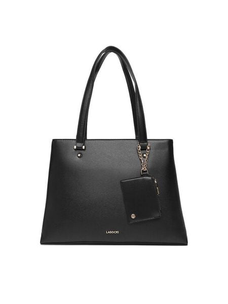 Lasocki Torebka C-LSK-M-009-08 Czarny. Czarne torebki klasyczne Lasocki, bez wzorów, z materiału, bez dodatków. Za 199,99 zł.