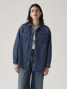 Levi's Koszula dżinsowa "Iris" w kolorze niebieskim rozmiar: L. Niebieskie koszule Levi's®, l, bez wzorów, z bawełny, bez kołnierzyka, bez ramiączek. Za 164,02 zł.