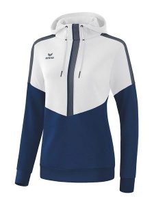 Erima Bluza "Squad" w kolorze biało-granatowym rozmiar: 42. Białe bluzy Erima, bez wzorów, z kapturem. Za 105,38 zł.