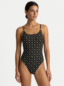 Guess Strój kąpielowy E6GJ10 MC04R Czarny. Czarne stroje jednoczęściowe Guess, z aplikacjami, z syntetyku. Za 271,99 zł.