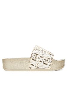 Liu Jo Klapki Mykonos 01 BA5097 EX252 Złoty. Żółte klapki Liu Jo, bez wzorów, z syntetyku, bez obcasa. Za 199,99 zł.