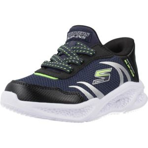 Buty SKECHERS SLIP-INS METEOR LIGHTS Niebieski. Niebieskie buty trekkingowe Skechers, z syntetyku, bez zapięcia. Za 237,99 zł.