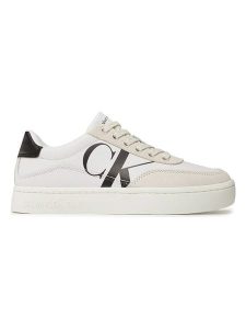 CALVIN KLEIN JEANS Skórzane sneakersy w kolorze kremowo-czarnym rozmiar: 41. Brązowe trampki Calvin Klein Jeans, bez wzorów, z jeansu, bez zapięcia. Za 179,64 zł.