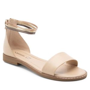 Sandały Lasocki. Brązowe sandały Lasocki, bez wzorów, bez obcasa, na płaskiej podeszwie, bez zapięcia. Za 169,99 zł.