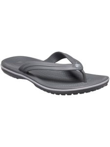 Japonki damskie Crocs Flip. Szare klapki Crocs, bez wzorów, z materiału, bez obcasa. Za 149,00 zł.