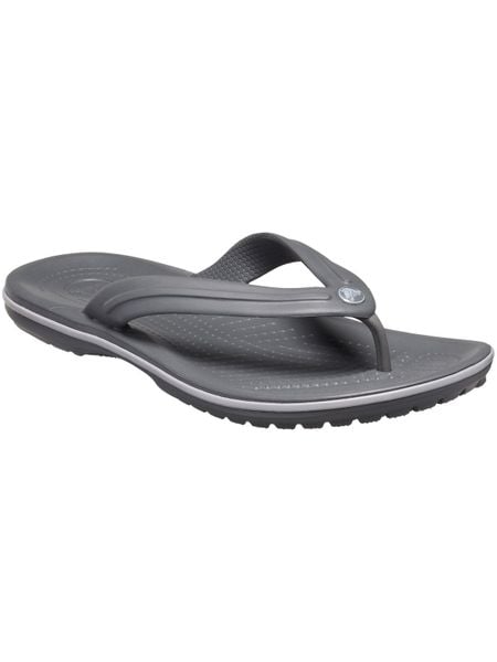 Japonki damskie Crocs Flip. Szare klapki Crocs, bez wzorów, z materiału, bez obcasa. Za 169,99 zł.