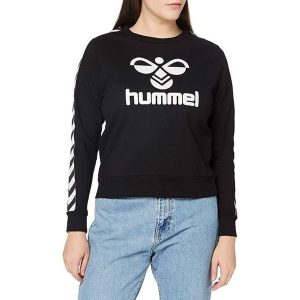 Bluza sportowa damska Hummel Classic Taped. Czarne bluzy Hummel, m, bez wzorów, bez kaptura. W wyprzedaży za 55,00 zł.