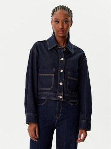Morgan Kurtka jeansowa 252-GADZA Granatowy Relaxed Fit. Niebieskie kurtki Morgan, bez wzorów, z bawełny, bez kaptura. Za 319,99 zł.