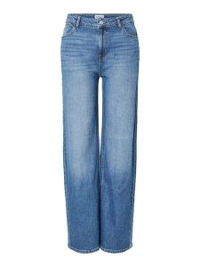 Pieces Dżinsy - Wide leg - w kolorze niebieskim rozmiar: W28/L30. Niebieskie jeansy Pieces, z aplikacjami, ze skóry. Za 119,95 zł.