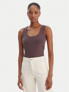 Marella Top Tiglio 2615941051 Brązowy Slim Fit. Brązowe topy Marella, xxl, bez wzorów, z syntetyku, bez kołnierzyka, bez ramiączek. Za 198,99 zł.