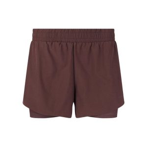 Damskie szorty 2 w 1 Endurance Val. Brązowe szorty ENDURANCE, bez wzorów, sportowe. Za 146,50 zł.