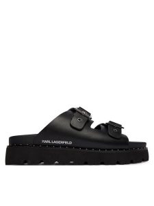 KARL LAGERFELD Klapki Kaia KL81506 Czarny. Czarne klapki KARL LAGERFELD, bez wzorów, ze skóry, bez obcasa. Za 479,99 zł.