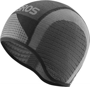 Czapka rowerowa do biegania sportowa pod kask ROCKBROS. Czarne czapki ROCKBROS, bez wzorów, z dzianiny, sportowe. Za 33,99 zł.