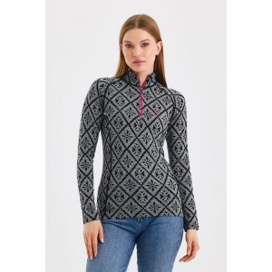 Venus - Koszulka termoaktywna z długim rękawem 100% wełna merino (230 g/m²). Czarne koszule nocne WOOLONA, bez wzorów, z wełny, bez ramiączek. W wyprzedaży za 351,00 zł.