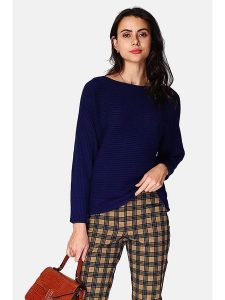 ASSUILI Sweter w kolorze granatowym rozmiar: 38. Niebieskie swetry oversize Assuili, bez wzorów, bez ramiączek. Za 155,49 zł.