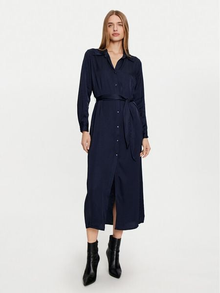 Haveone Sukienka koszulowa AWG-M017 Granatowy Regular Fit. Niebieskie kombinezony Haveone, m, bez wzorów, z wiskozy, bez kołnierzyka, bez ramiączek. Za 309,99 zł.