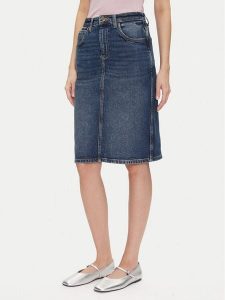 Lee Spódnica jeansowa 112355270 Granatowy Regular Fit. Niebieskie spódnice Lee, bez wzorów, z bawełny. Za 189,99 zł.
