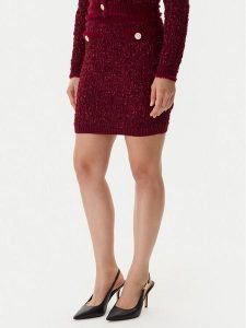 Guess Spódnica ołówkowa W5BD1X Z4090 Czerwony Slim Fit. Czerwone spódnice Guess, l, z aplikacjami, z syntetyku. Za 439,99 zł.