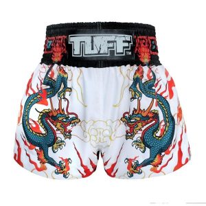 Spodenki treningowe TUFF Green Dragon. Białe szorty TUFF, bez wzorów, sportowe. Za 149,00 zł.