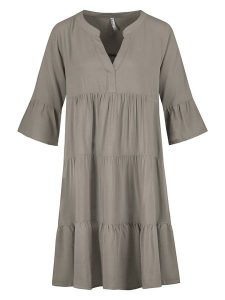 Sublevel Sukienka w kolorze szarobrązowym rozmiar: S. Brązowe sukienki Sublevel, s, bez wzorów, z wiskozy, bez kołnierzyka, bez ramiączek, midi. Za 113,99 zł.