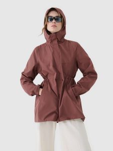 4F Parka przejściowa z membraną 8000 damska - brązowa XL. Brązowe kurtki 4f, m, bez wzorów, z dzianiny, bez kaptura. W wyprzedaży za 199,99 zł.