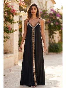 SOULSHAE Sukienka w kolorze czarnym rozmiar: L/XL. Czarne sukienki SOULSHAE, l, bez wzorów, z wiskozy, bez kołnierzyka, bez ramiączek, maxi. Za 164,95 zł.