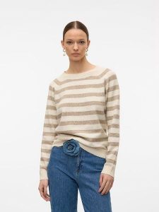 Vero Moda Sweter w kolorze beżowym rozmiar: L. Brązowe swetry oversize Vero Moda, l, bez wzorów, bez ramiączek. Za 92,42 zł.