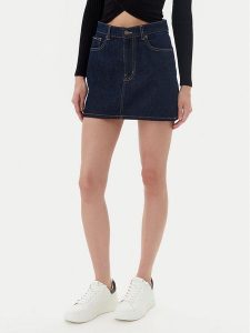 Guess Jeans Spódnica jeansowa W5YD0Q D5M4C Granatowy Regular Fit. Niebieskie spódnice Guess Jeans, m, z aplikacjami, z bawełny. Za 209,99 zł.