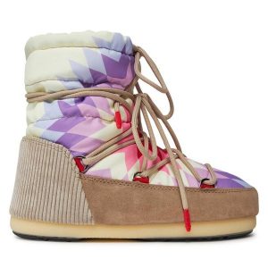 Śniegowce Moon Boot. Brązowe buty zimowe Moon Boot, bez obcasa, bez zapięcia. Za 543,99 zł.