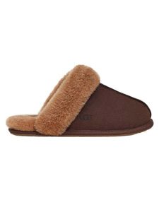 UGG Skórzane kapcie "Scuffette II" w kolorze brązowym rozmiar: 36. Brązowe kapcie Ugg, bez wzorów, z wełny. Za 298,67 zł.