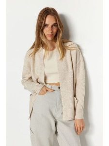 Trendyol Kardigan w kolorze beżowym rozmiar: M. Brązowe kardigany Trendyol. Za 78,99 zł.
