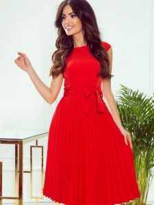 Sukienka Model Lila 311-1 Red - Numoco. Czerwone sukienki NUMOCO, na wesele, l, bez wzorów, z elastanu, bez kołnierzyka, plus size, bez ramiączek, mini. Za 356,58 zł.