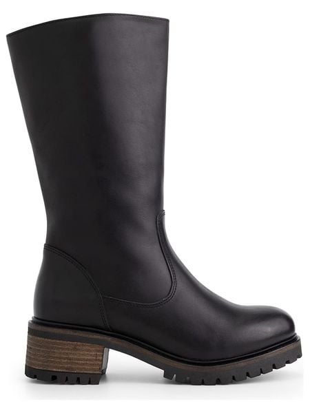 Mysa Skórzane kozaki "Dianthe" w kolorze czarnym rozmiar: 38. Czarne kozaki Mysa, na zimę, bez wzorów, z materiału, bez obcasa, bez zapięcia. Za 292,20 zł.