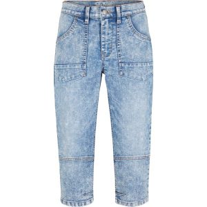Dżinsy rybaczki. Niebieskie jeansy bonprix, bez wzorów, z jeansu. Za 97,99 zł.