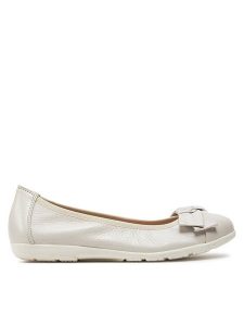 Caprice Baleriny 9-22153-42 Écru. Białe balerinki Caprice, bez wzorów, ze skóry, bez obcasa, bez zapięcia. Za 279,99 zł.