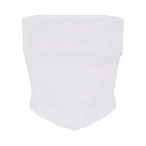 Top Bandeau Wiązany Dla Kobiet. Białe topy Urban Classics, xl, bez wzorów, casualowe, bez kołnierzyka, bez ramiączek. Za 48,99 zł.