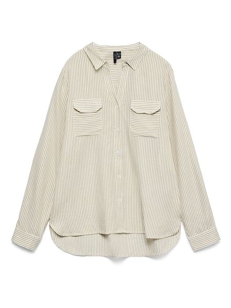 Vero Moda Bluzka w kolorze beżowo-kremowym rozmiar: M. Brązowe bluzki Vero Moda, m, bez wzorów, z wiskozy, klasyczne, bez kołnierzyka, bez ramiączek. Za 76,95 zł.