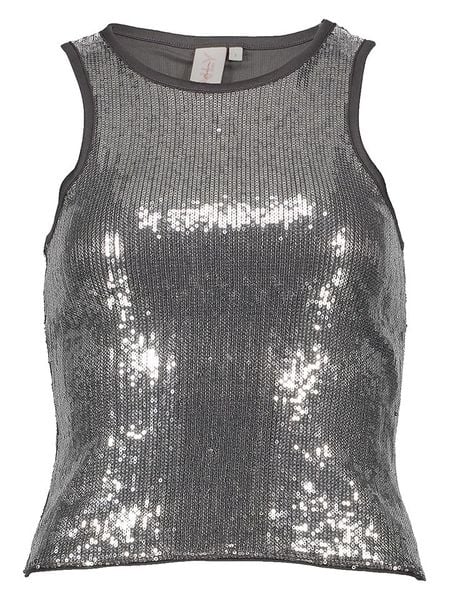 ONLY Top w kolorze srebrnym rozmiar: S. Szare topy ONLY, s, bez wzorów, bez kołnierzyka, bez ramiączek. Za 48,28 zł.