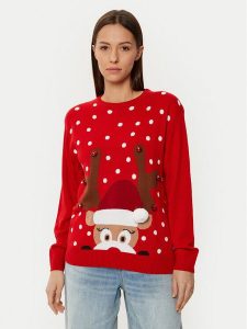 Ysabel Mora Sweter 70029 Czerwony Regular Fit. Czerwone swetry klasyczne ysabel mora, l, z syntetyku, bez kołnierzyka. Za 139,99 zł.