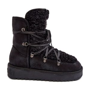 Wodoodporne Śniegowce Na Platformie Wegańskie D.Franklin DFSH370004 Czarne. Czarne buty zimowe z mikrofibry, bez obcasa, na platformie, bez zapięcia. Za 397,00 zł.